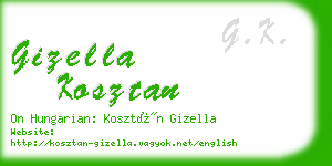 gizella kosztan business card